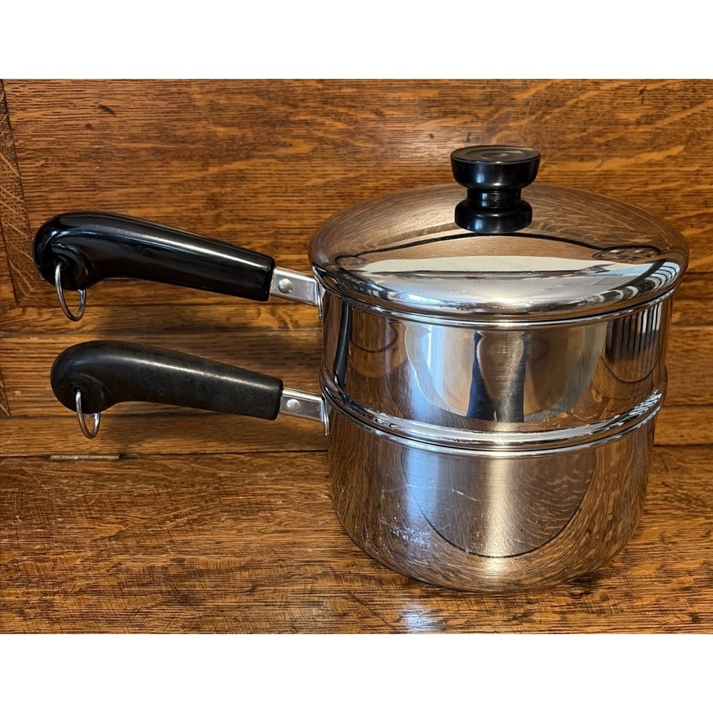 Vintage Saladmaster Steamer Revere Ware 2 Qt Pot 5 Pc Set Lid USA  92 K